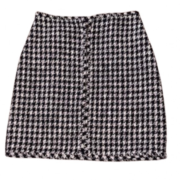Maison D’amelie Classic Black And White Houndstooth Skirt Size Eu 32/ Us 2